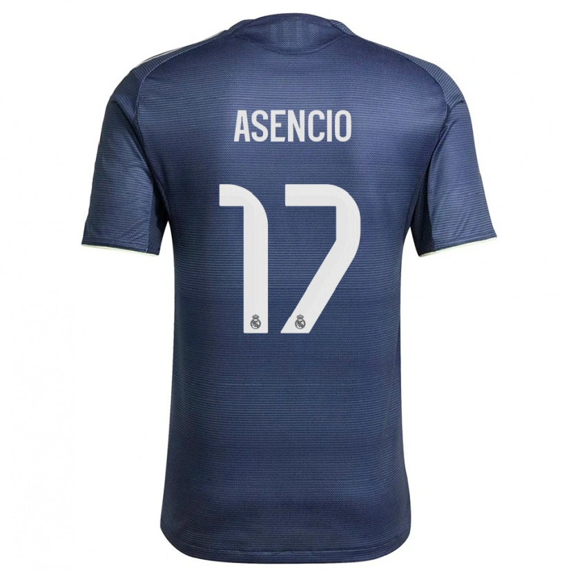 Danxen Donna Maglia Raúl Asencio #17 Blu Scuro Argento Kit Gara Away 2025/26 Maglietta