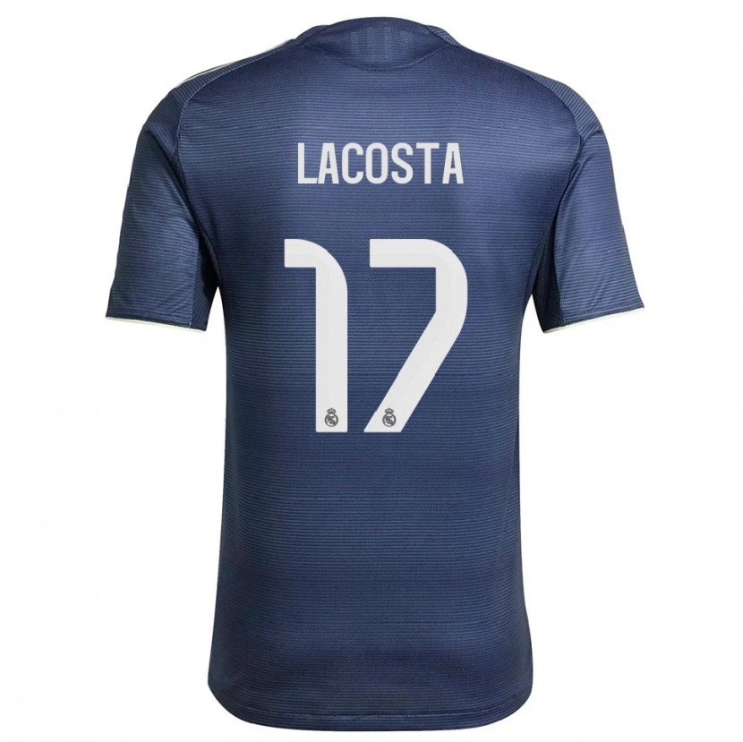 Danxen Donna Maglia Diego Lacosta #17 Blu Scuro Argento Kit Gara Away 2025/26 Maglietta
