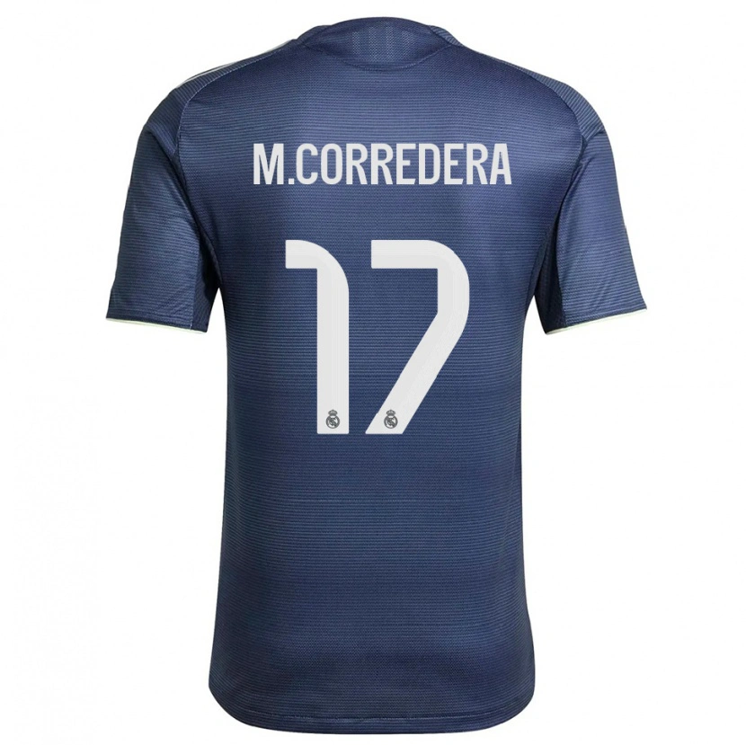 Danxen Donna Maglia Marta Corredera #17 Blu Scuro Argento Kit Gara Away 2025/26 Maglietta