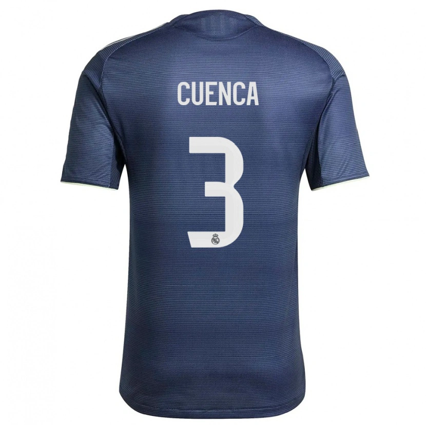 Danxen Donna Maglia David Cuenca #3 Blu Scuro Argento Kit Gara Away 2025/26 Maglietta