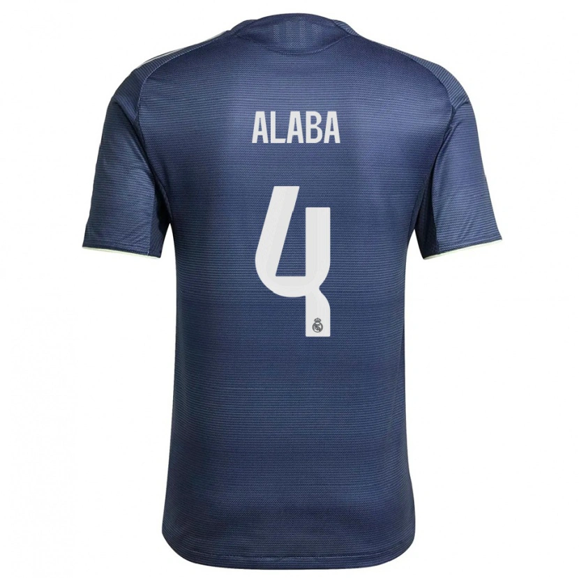 Danxen Donna Maglia David Alaba #4 Blu Scuro Argento Kit Gara Away 2025/26 Maglietta