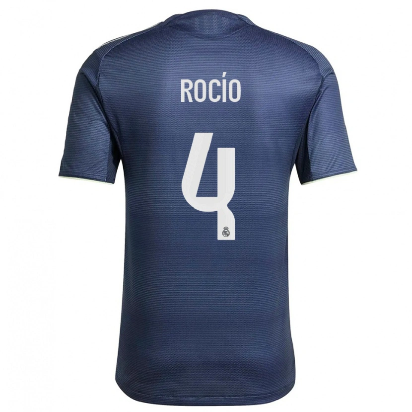 Danxen Donna Maglia Rocío Gálvez #4 Blu Scuro Argento Kit Gara Away 2025/26 Maglietta