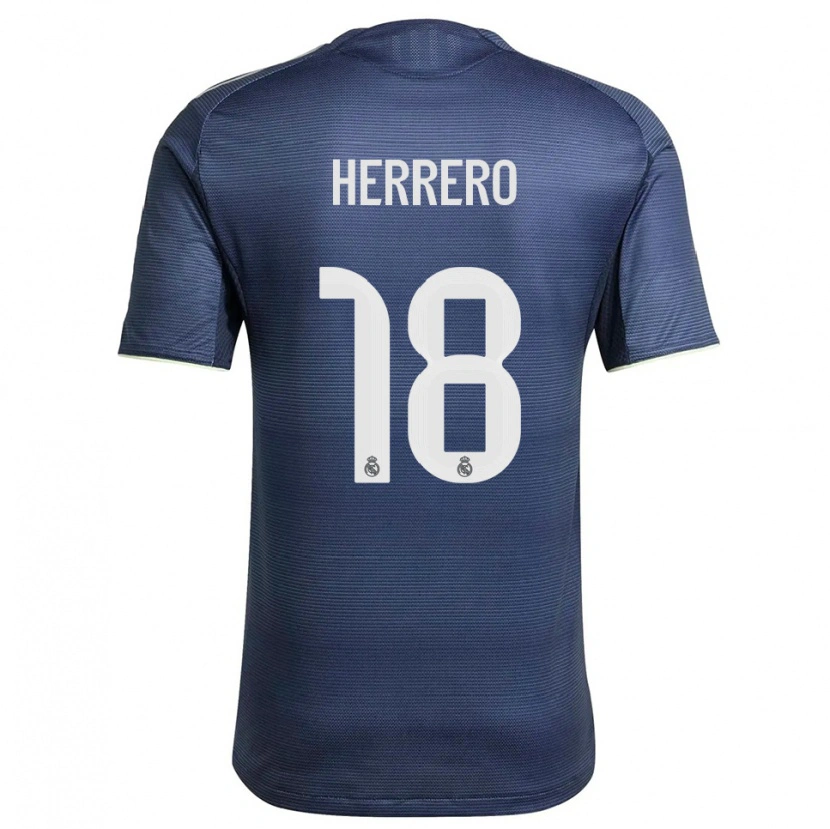 Danxen Donna Maglia Enrique Herrero #18 Blu Scuro Argento Kit Gara Away 2025/26 Maglietta