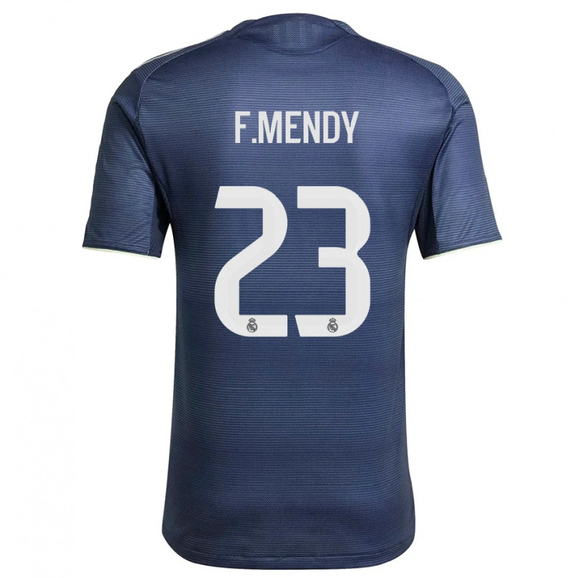 Danxen Donna Maglia Ferland Mendy #23 Blu Scuro Argento Kit Gara Away 2025/26 Maglietta