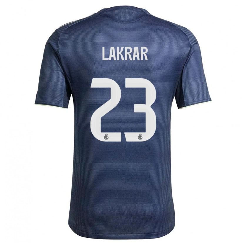 Danxen Donna Maglia Maëlle Lakrar #23 Blu Scuro Argento Kit Gara Away 2025/26 Maglietta