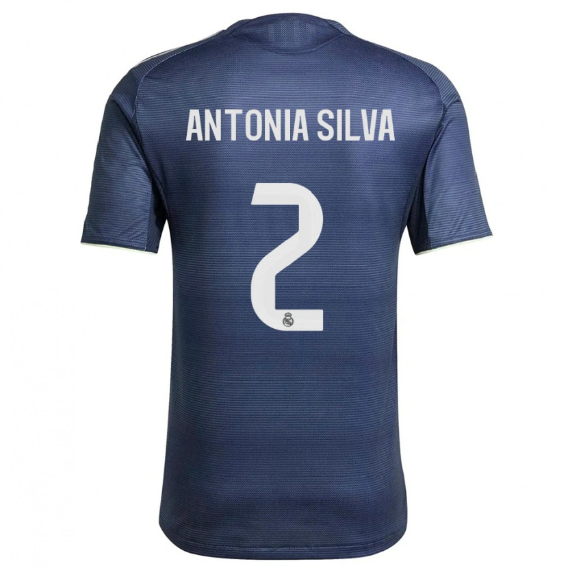 Danxen Donna Maglia Antônia Silva #2 Blu Scuro Argento Kit Gara Away 2025/26 Maglietta