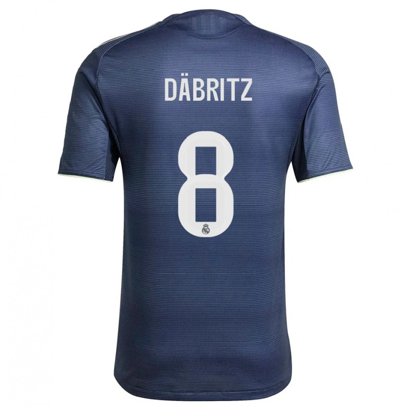 Danxen Donna Maglia Sara Däbritz #8 Blu Scuro Argento Kit Gara Away 2025/26 Maglietta