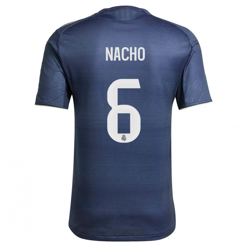 Danxen Donna Maglia Nacho Fernandez #6 Blu Scuro Argento Kit Gara Away 2025/26 Maglietta