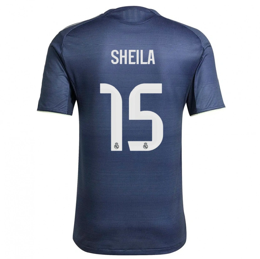 Danxen Donna Maglia Sheila García #15 Blu Scuro Argento Kit Gara Away 2025/26 Maglietta