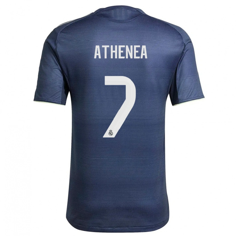 Danxen Donna Maglia Athenea Del Castillo #7 Blu Scuro Argento Kit Gara Away 2025/26 Maglietta