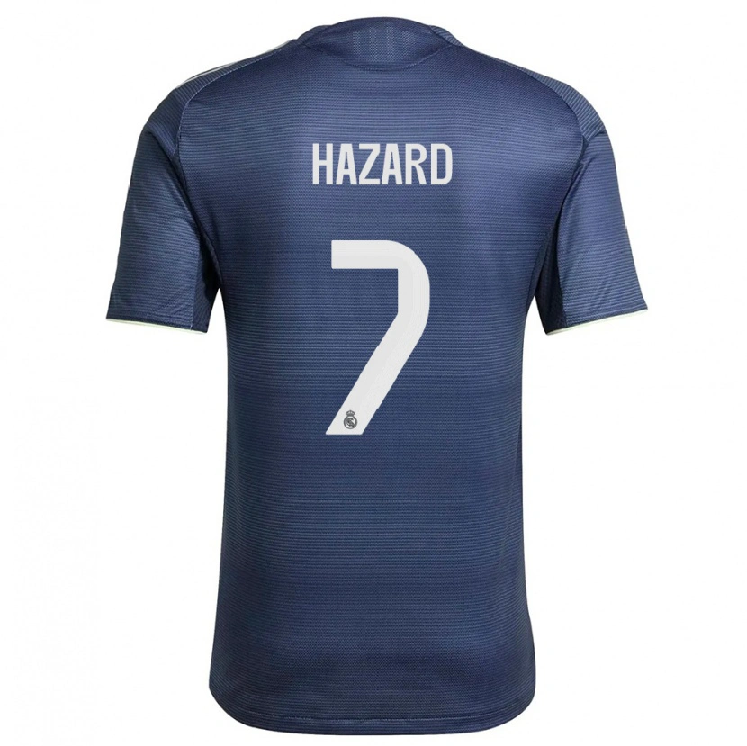 Danxen Donna Maglia Eden Hazard #7 Blu Scuro Argento Kit Gara Away 2025/26 Maglietta
