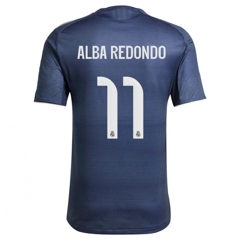 Danxen Donna Maglia Alba Redondo #11 Blu Scuro Argento Kit Gara Away 2025/26 Maglietta