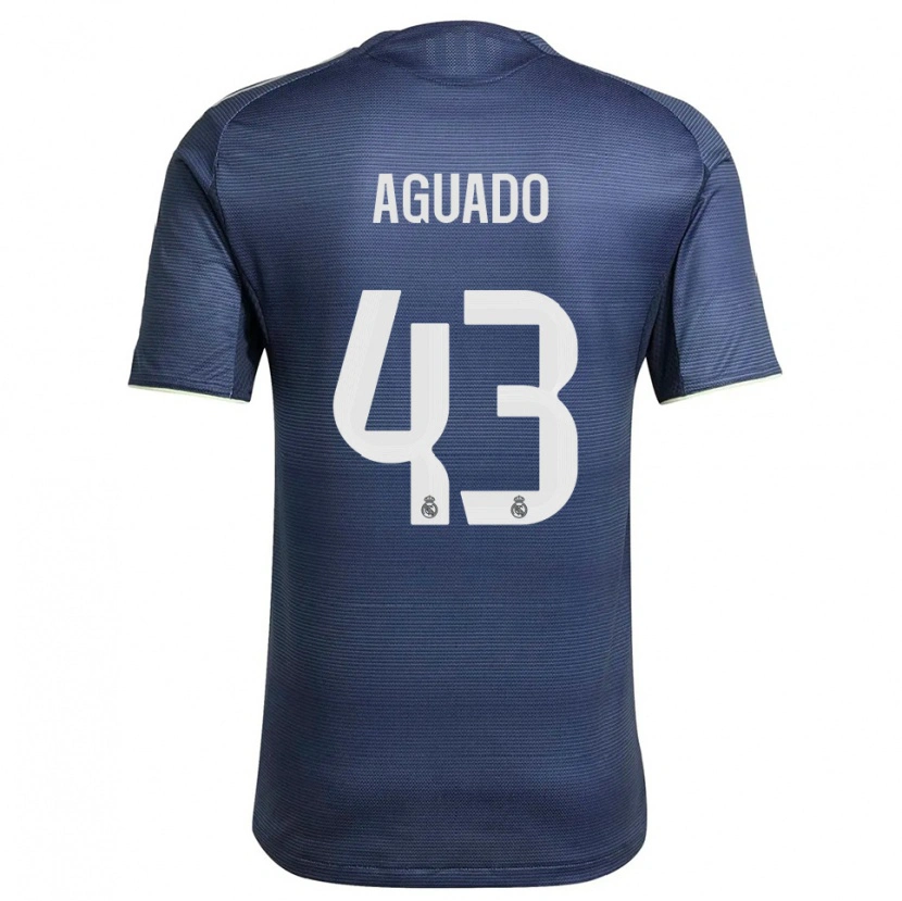 Danxen Donna Maglia Diego Aguado #43 Blu Scuro Argento Kit Gara Away 2025/26 Maglietta
