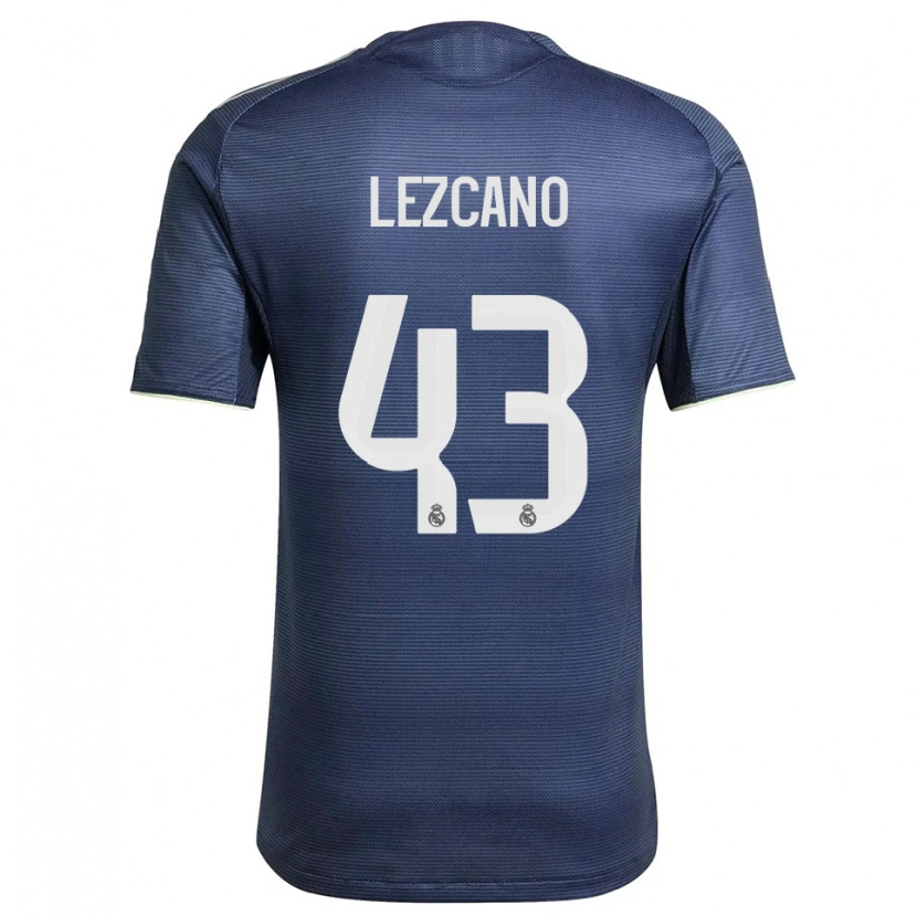 Danxen Donna Maglia Álvaro Lezcano #43 Blu Scuro Argento Kit Gara Away 2025/26 Maglietta