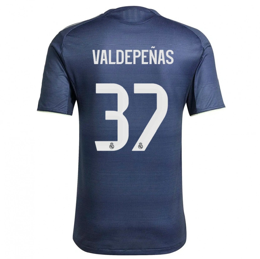 Danxen Donna Maglia Víctor Valdepeñas #37 Blu Scuro Argento Kit Gara Away 2025/26 Maglietta