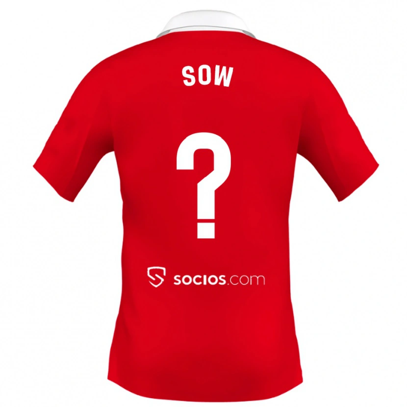 Danxen Donna Maglia Bakary Sow #0 Rosso Bianco Grigio Kit Gara Away 2025/26 Maglietta