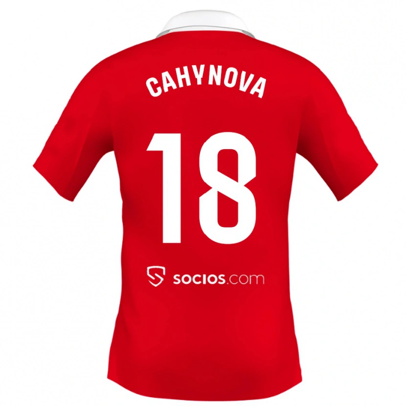 Danxen Donna Maglia Klara Cahynova #18 Rosso Bianco Grigio Kit Gara Away 2025/26 Maglietta