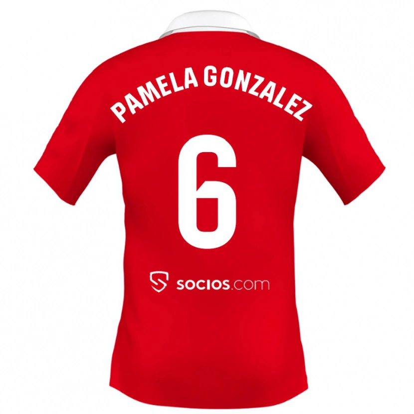 Danxen Donna Maglia Cinthia Pamela González Medina #6 Rosso Bianco Grigio Kit Gara Away 2025/26 Maglietta