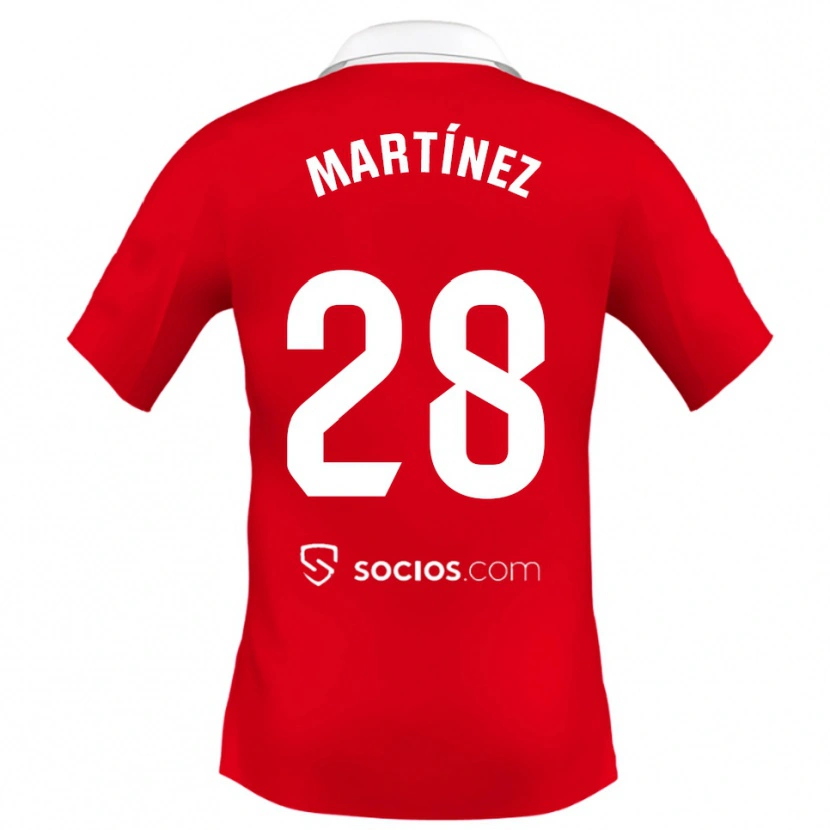 Danxen Donna Maglia Hugo Martínez #28 Rosso Bianco Grigio Kit Gara Away 2025/26 Maglietta