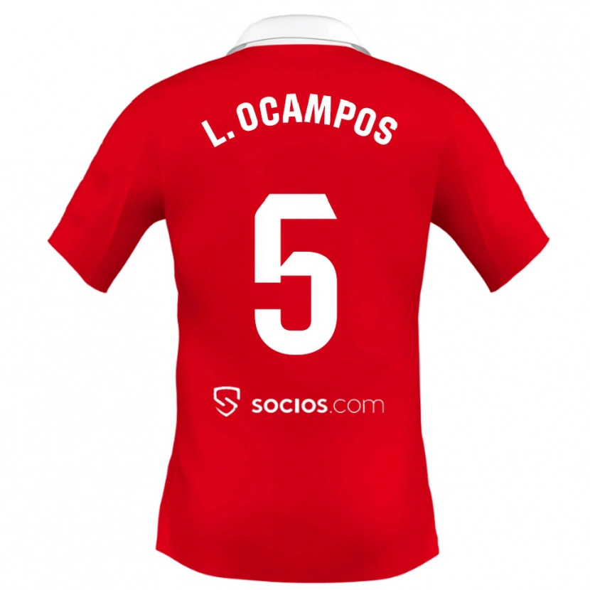 Danxen Donna Maglia Lucas Ocampos #5 Rosso Bianco Grigio Kit Gara Away 2025/26 Maglietta