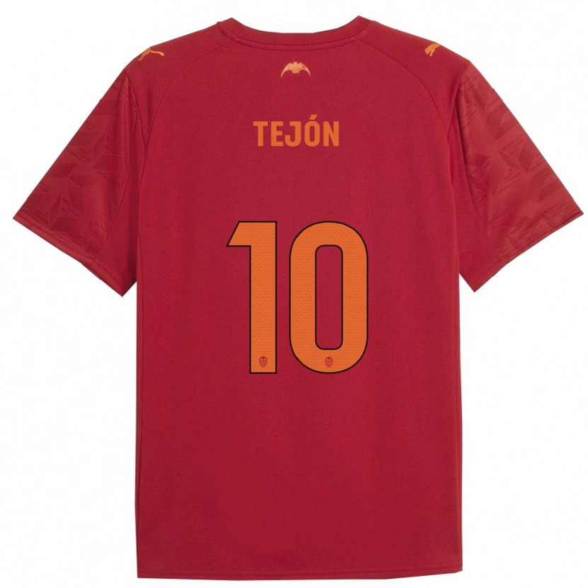 Danxen Donna Maglia Martín Tejón #10 Rosso Arancione Kit Gara Away 2025/26 Maglietta