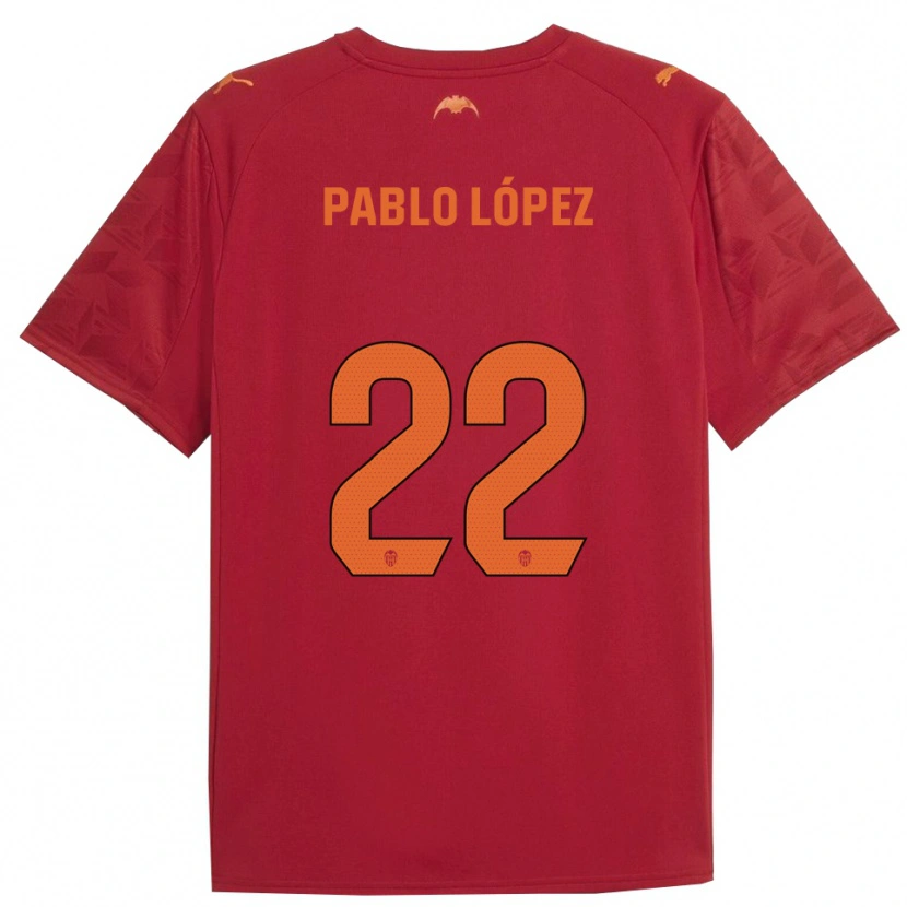 Danxen Donna Maglia Pablo López #22 Rosso Arancione Kit Gara Away 2025/26 Maglietta