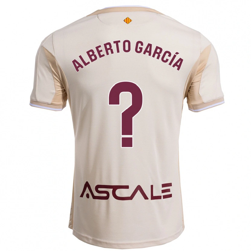 Danxen Donna Maglia Alberto García #0 Bianco Sporco Borgogna Kit Gara Away 2025/26 Maglietta