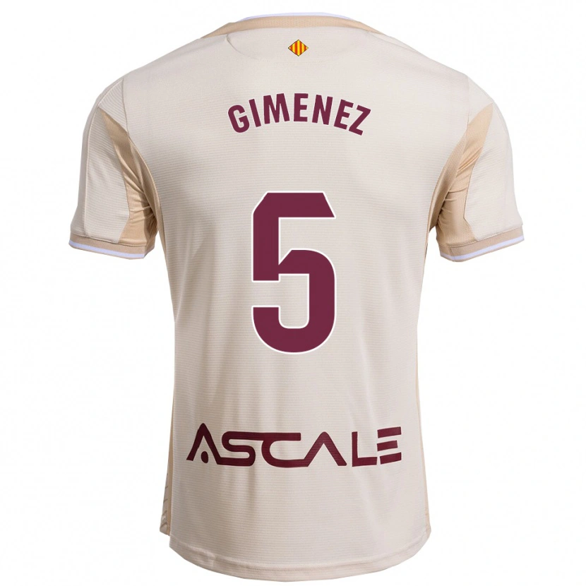 Danxen Donna Maglia Yenifer Giménez #5 Bianco Sporco Borgogna Kit Gara Away 2025/26 Maglietta