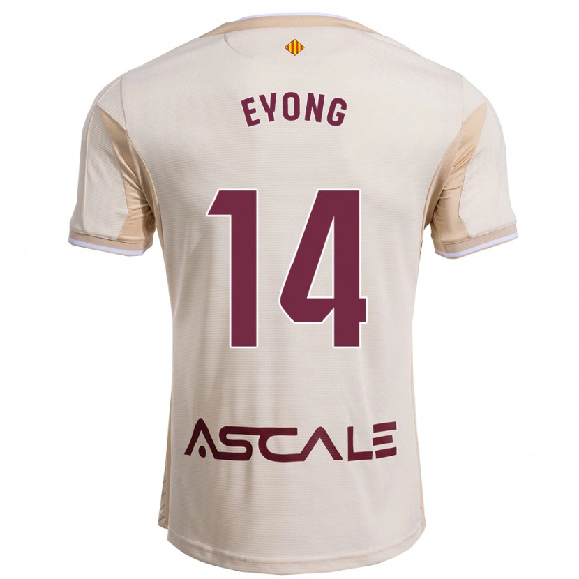 Danxen Donna Maglia Etta Eyong #14 Bianco Sporco Borgogna Kit Gara Away 2025/26 Maglietta