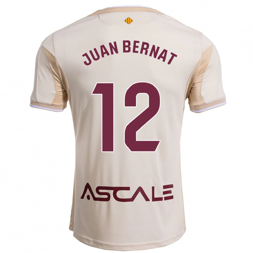 Danxen Donna Maglia Juan Bernat #12 Bianco Sporco Borgogna Kit Gara Away 2025/26 Maglietta