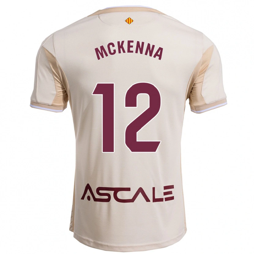 Danxen Donna Maglia Kayla Mckenna #12 Bianco Sporco Borgogna Kit Gara Away 2025/26 Maglietta