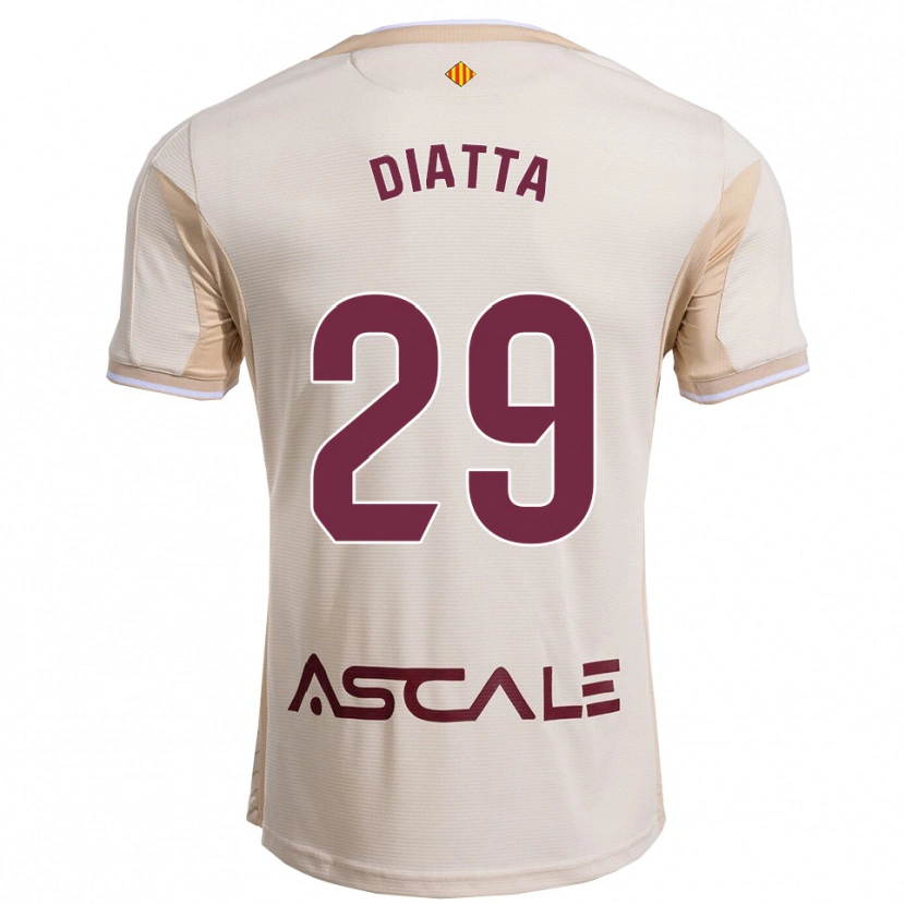 Danxen Donna Maglia Alassane Diatta #29 Bianco Sporco Borgogna Kit Gara Away 2025/26 Maglietta