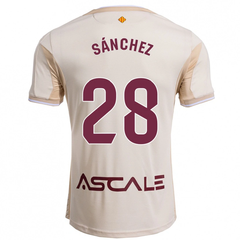 Danxen Donna Maglia Joel Sánchez #28 Bianco Sporco Borgogna Kit Gara Away 2025/26 Maglietta