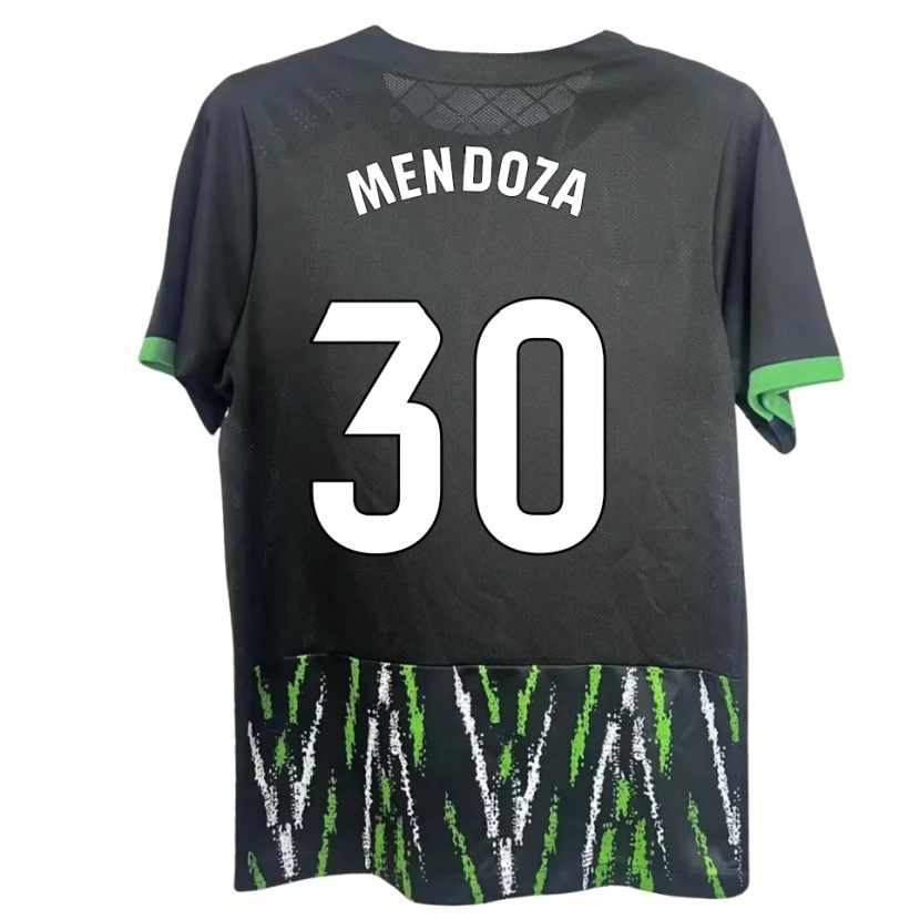 Danxen Donna Maglia Rodrigo Mendoza #30 Nero Verde Kit Gara Away 2025/26 Maglietta