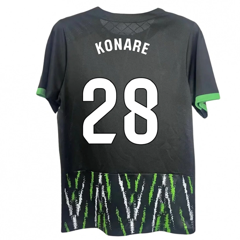 Danxen Donna Maglia Umaru Konare #28 Nero Verde Kit Gara Away 2025/26 Maglietta
