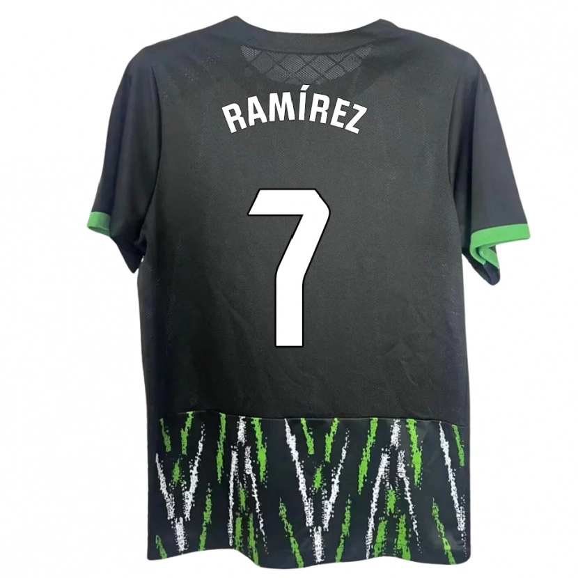 Danxen Donna Maglia Jalmar Ramírez #7 Nero Verde Kit Gara Away 2025/26 Maglietta