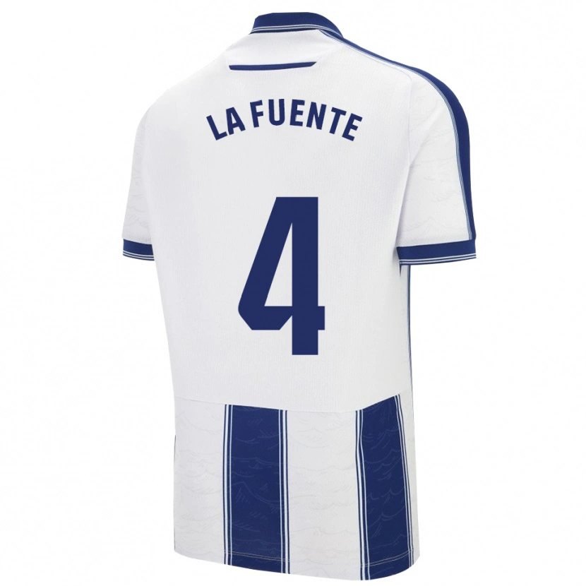 Danxen Donna Maglia Adrián De La Fuente #4 Blu Scuro Bianco Kit Gara Away 2025/26 Maglietta