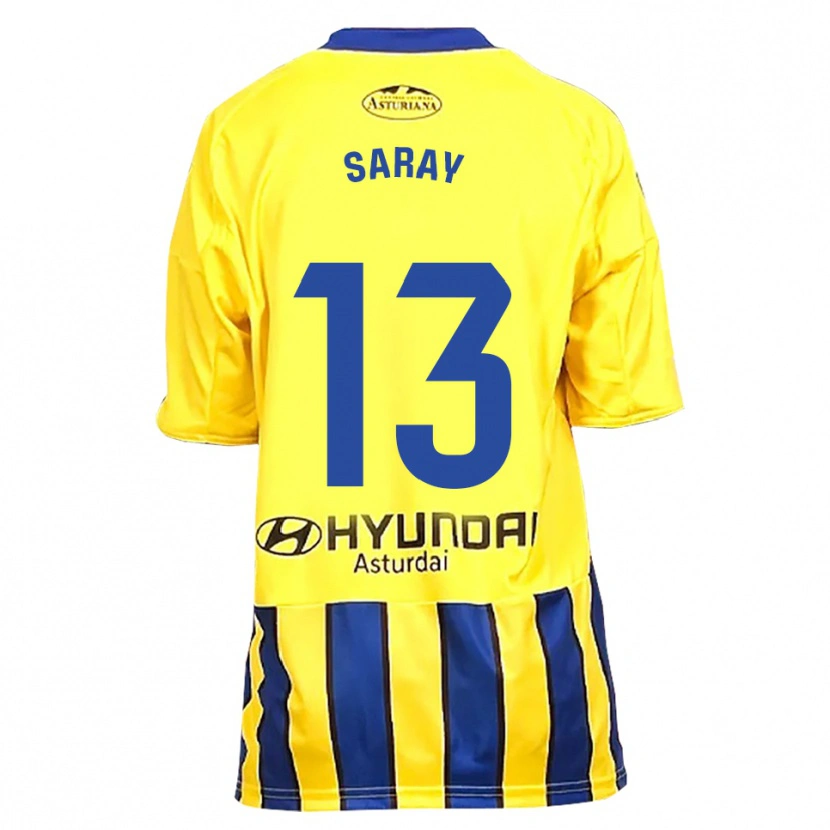 Danxen Donna Maglia Saray Vázquez Alonso #13 Giallo Blu Kit Gara Away 2025/26 Maglietta