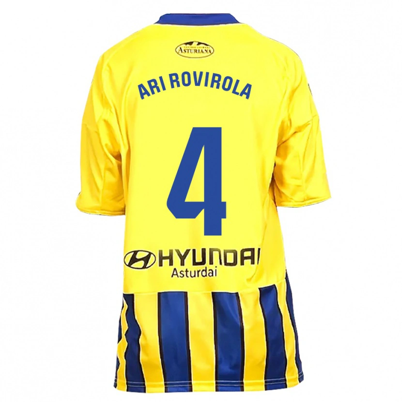 Danxen Donna Maglia Ari Rovirola #4 Giallo Blu Kit Gara Away 2025/26 Maglietta