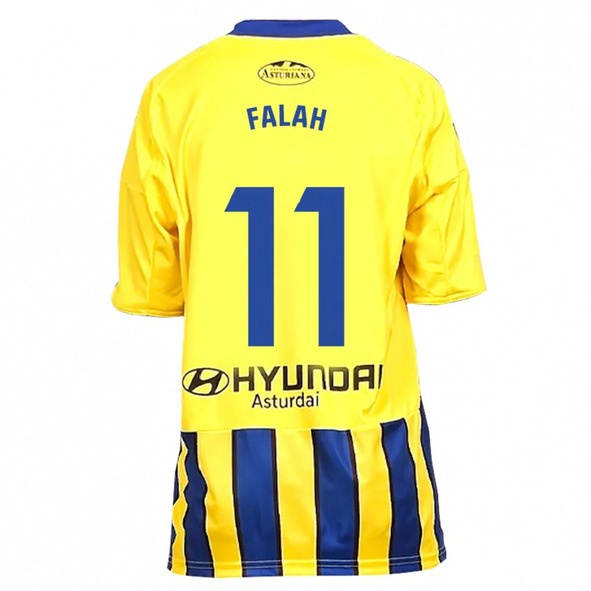Danxen Donna Maglia Omar Falah #11 Giallo Blu Kit Gara Away 2025/26 Maglietta