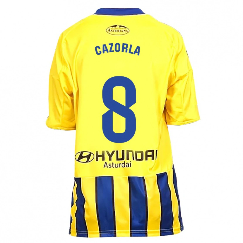 Danxen Donna Maglia Santi Cazorla #8 Giallo Blu Kit Gara Away 2025/26 Maglietta