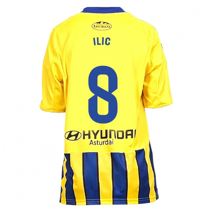 Danxen Donna Maglia Luka Ilic #8 Giallo Blu Kit Gara Away 2025/26 Maglietta