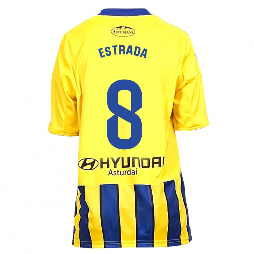Danxen Donna Maglia Nacho Estrada #8 Giallo Blu Kit Gara Away 2025/26 Maglietta