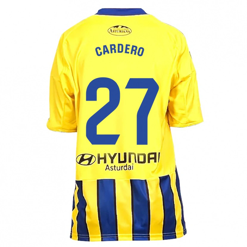 Danxen Donna Maglia Álex Cardero #27 Giallo Blu Kit Gara Away 2025/26 Maglietta