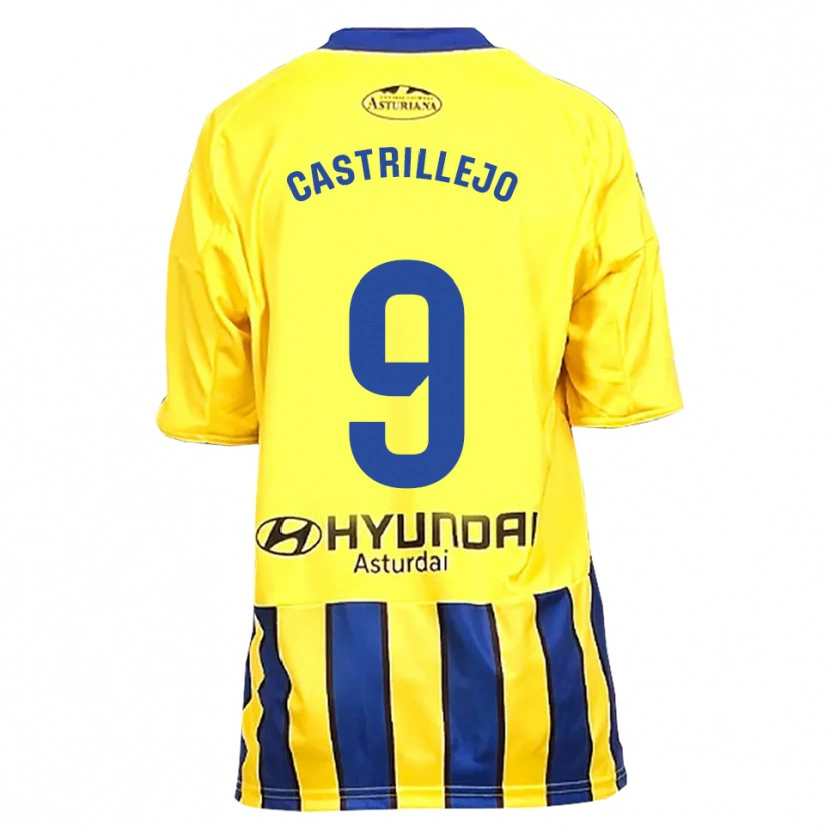 Danxen Donna Maglia Guillermo Castrillejo #9 Giallo Blu Kit Gara Away 2025/26 Maglietta