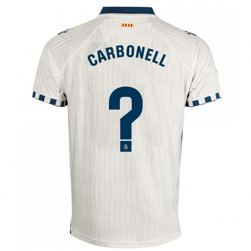 Danxen Donna Maglia Ethan Carbonell #0 Bianco Blu Kit Gara Away 2025/26 Maglietta