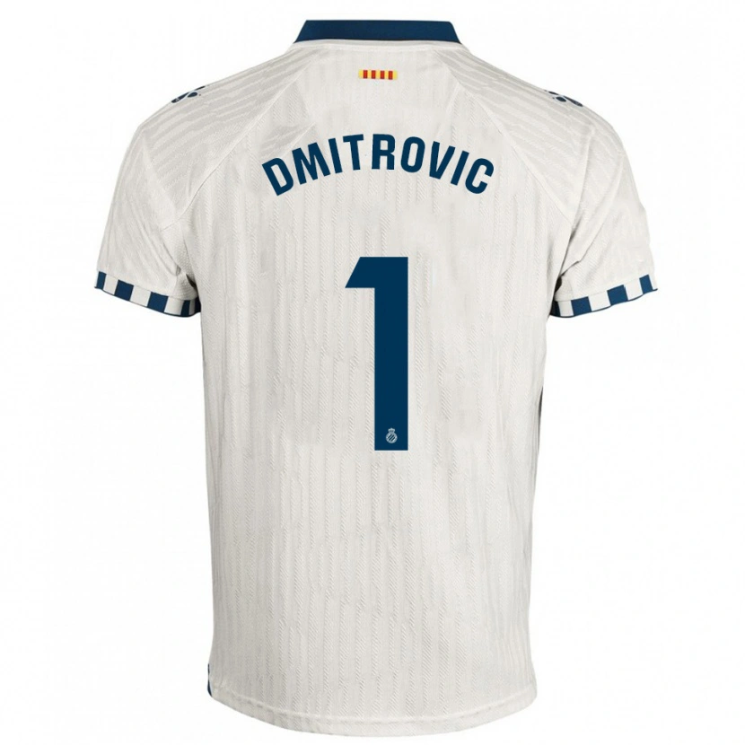 Danxen Donna Maglia Marko Dmitrovic #1 Bianco Blu Kit Gara Away 2025/26 Maglietta