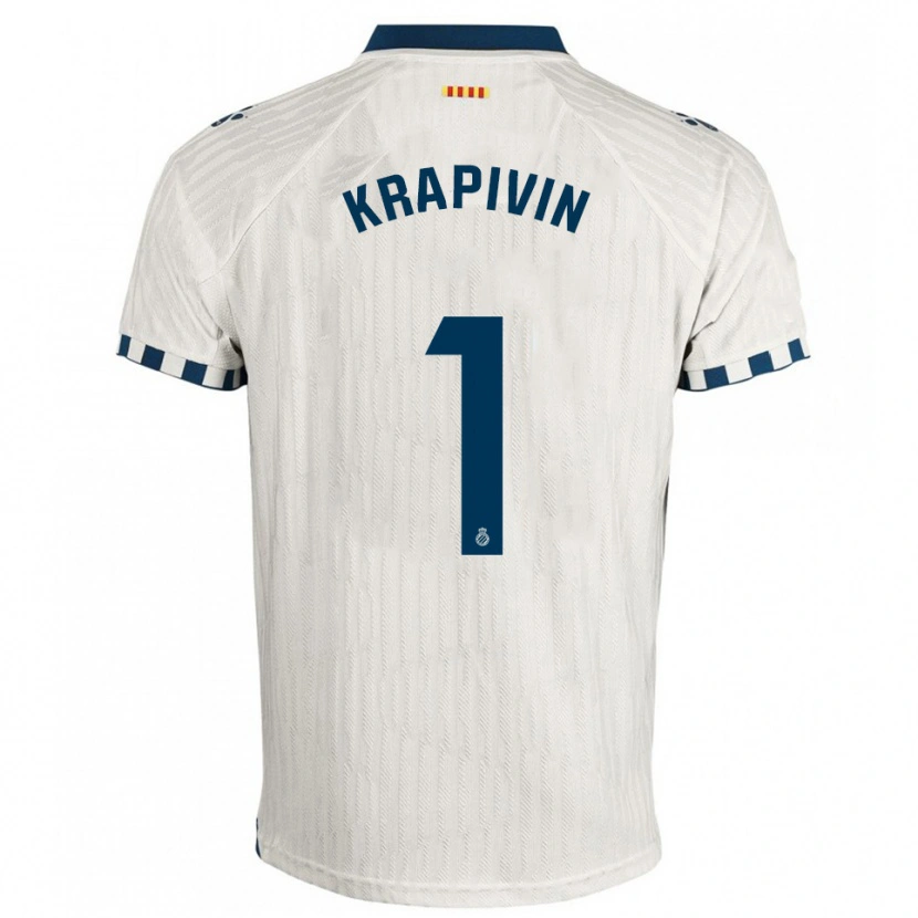 Danxen Donna Maglia Yegor Krapivin #1 Bianco Blu Kit Gara Away 2025/26 Maglietta