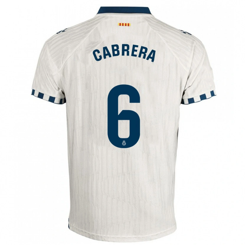 Danxen Donna Maglia Leandro Cabrera #6 Bianco Blu Kit Gara Away 2025/26 Maglietta