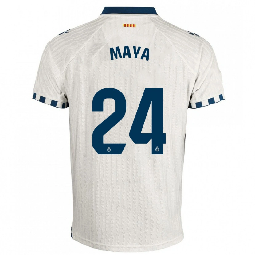 Danxen Donna Maglia Rubén Maya #24 Bianco Blu Kit Gara Away 2025/26 Maglietta